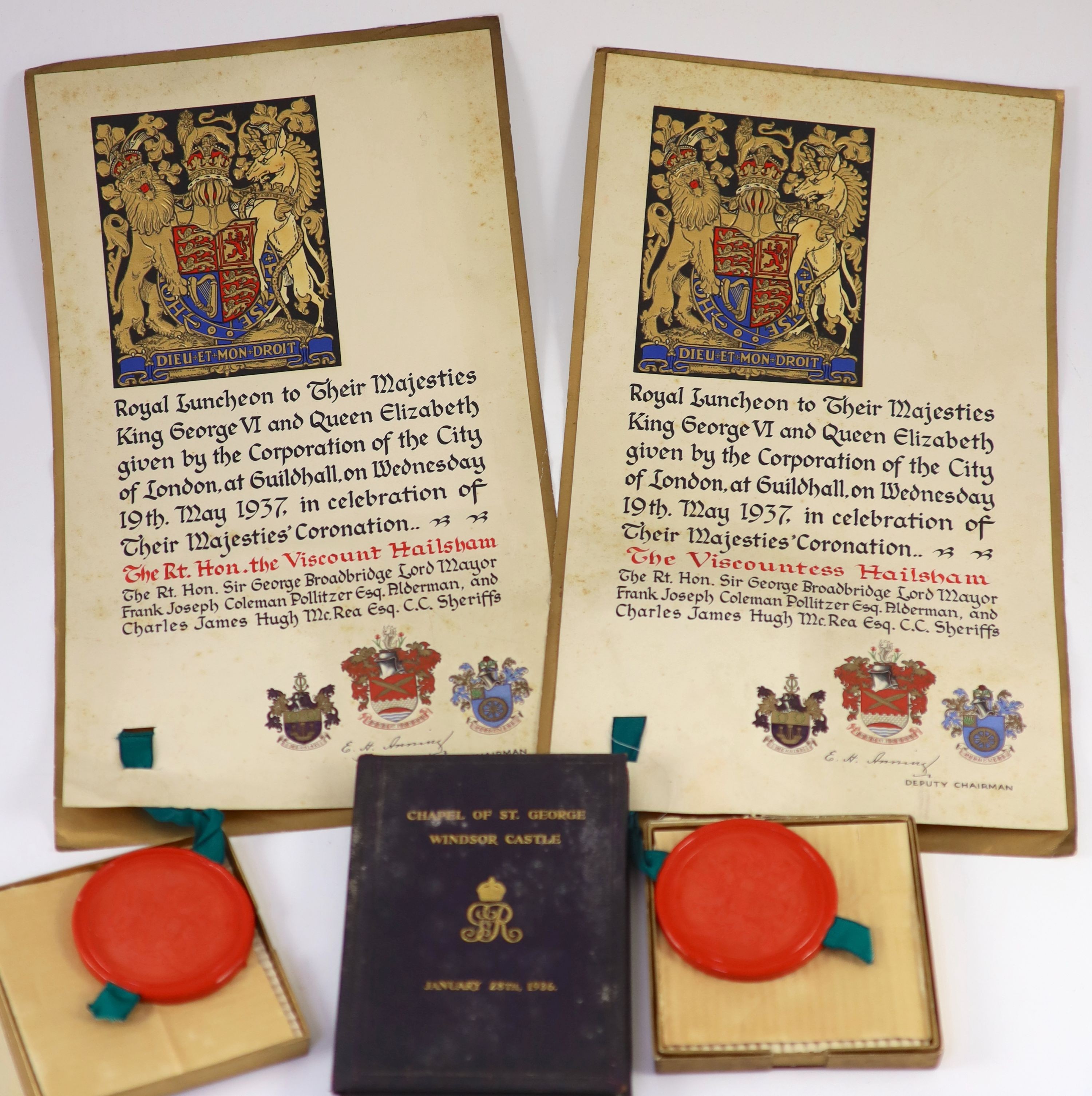 A large collection of ephemera relating to The Rt. Hon. the Viscount Hailsham [Douglas Hogg, 1st Viscount Hailsham (1872-1950), Lord Chancellor (1928-1929 and 1935-1938)]